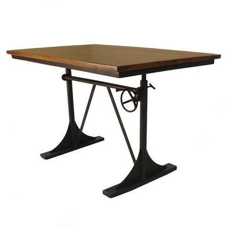 CAROLINA COTTAGE Carolina Cottage TSD3048ELMBLK Brio Adjustable Table; Elm & Black TSD3048ELMBLK
